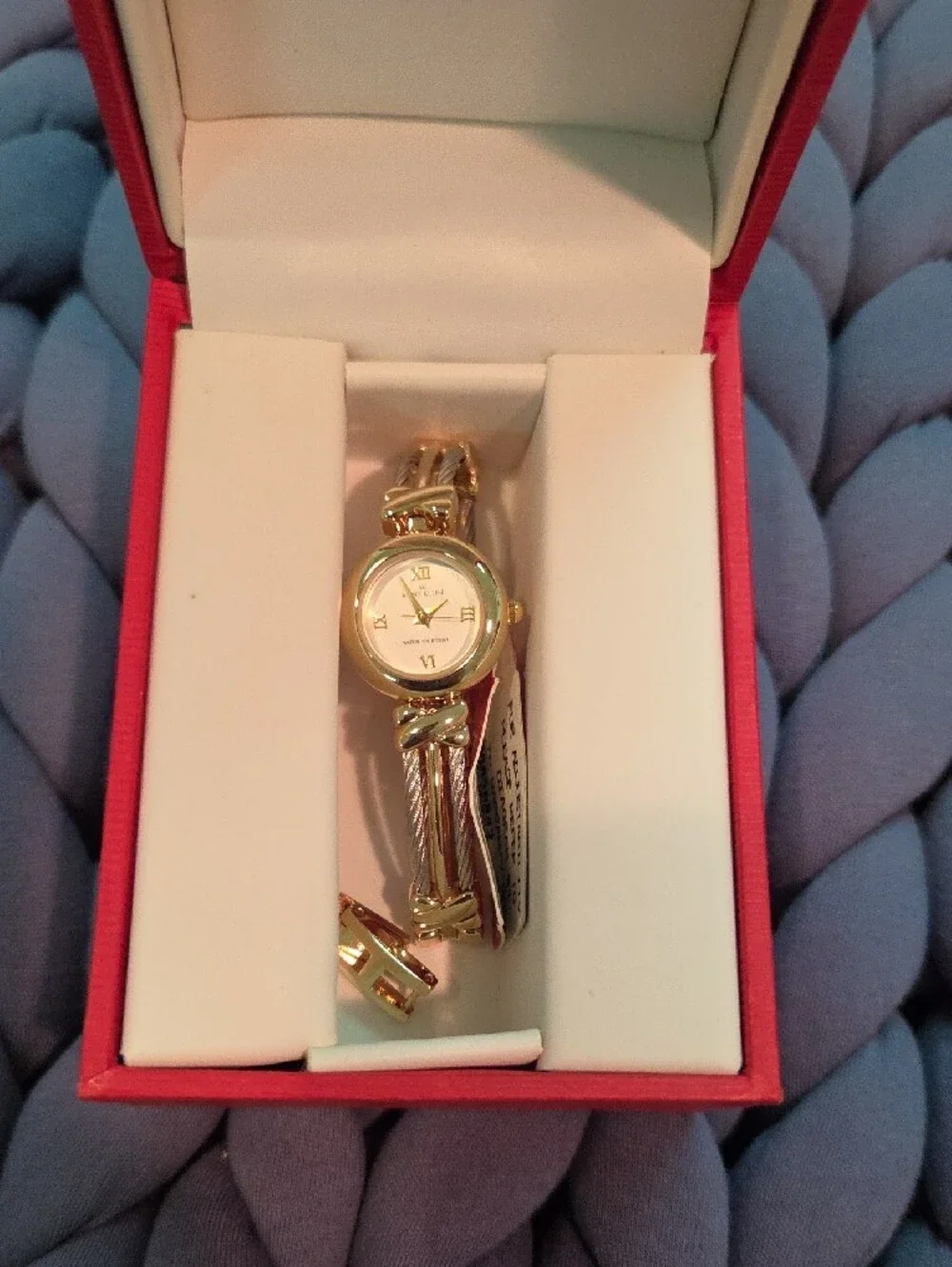 Anne Klein Two-Tone Gold and Silver Bracelet Watch